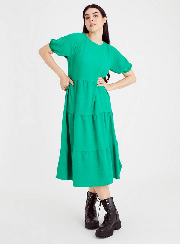 Bright Green Tiered Midi Dress 20